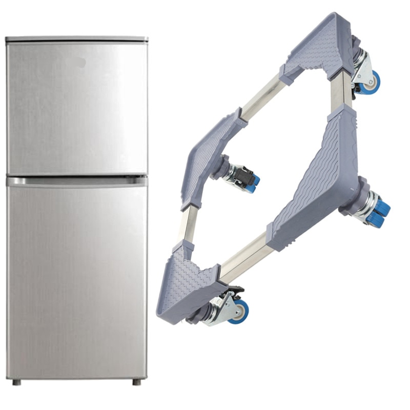 Adjustable Movable Refrigerator Floor Trolley Fridge Stand Washing Machine Base Holder Bracket Stand 4 Strong Feet Stand 400kg