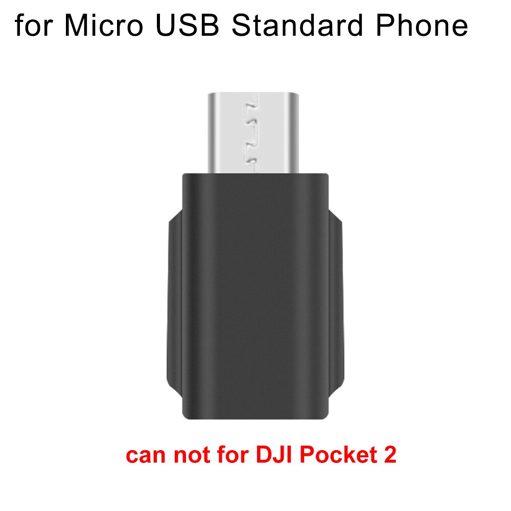 For DJI Pocket 2 Positive Reverse Android Smartphone Adapter Connector Converter Micro USB Interface Gimbal Accessiories: Black