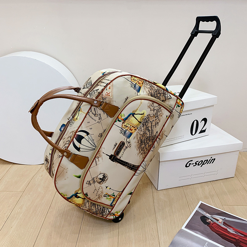 Grote Capaciteit Dames Koffer Trolley Tassen Wieltas Oxford Waterdichte Rollende Bagage Reistas Met Wielen: GRIJS