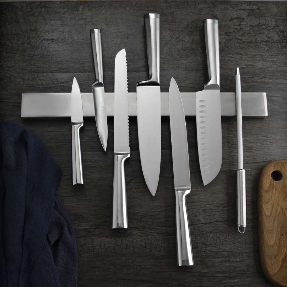 18 tommer 45cm magnetisk knivholder lengde magnet veggfeste knivstativ rustfritt stål 304 magnet kniver blokk kjøkkenkniv verktøy