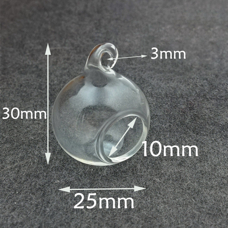 10 Stück 15–30 mm hohle Glaskugel, blasiert, Glasflaschenperlen mit See, DIY Kugeln, Schmuckzubehör, Glasperlen, Zubehör, handgefertigt: Lila