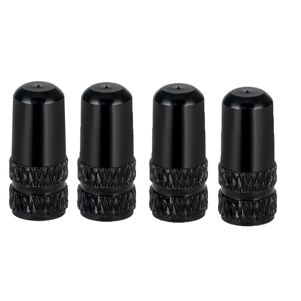 4pcs MTB Cycling Accessories Aluminium Alloy Dustproof Bicycle Valve Cap Tyre Air Caps Schrader Valve Valves Cover: black	Presta Valve