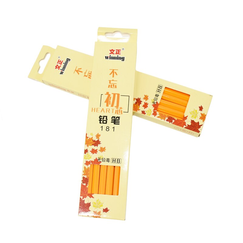 12 Pcs/Box HB Wood Pencil HB Standard Pencil Set School Children Stationery Sketch Draw