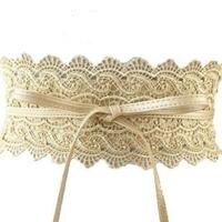 black white wide corset lace belt female self-tie belt belt girth belt women's belt wedding dress belt accessories: Golden