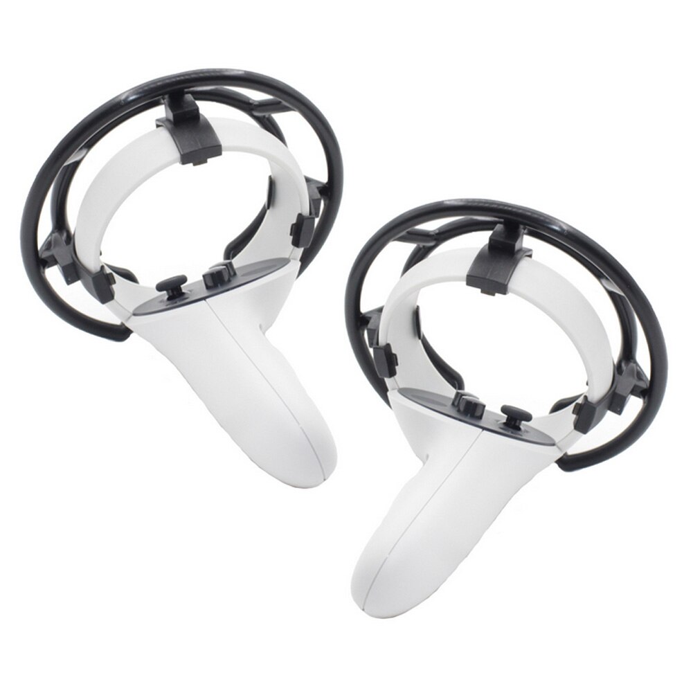 1 Pair Anti-collision Ring For Oculus Quest 2 VR Touch Controller Protective Cage Anti-Shock Controller Frame Protective Cover