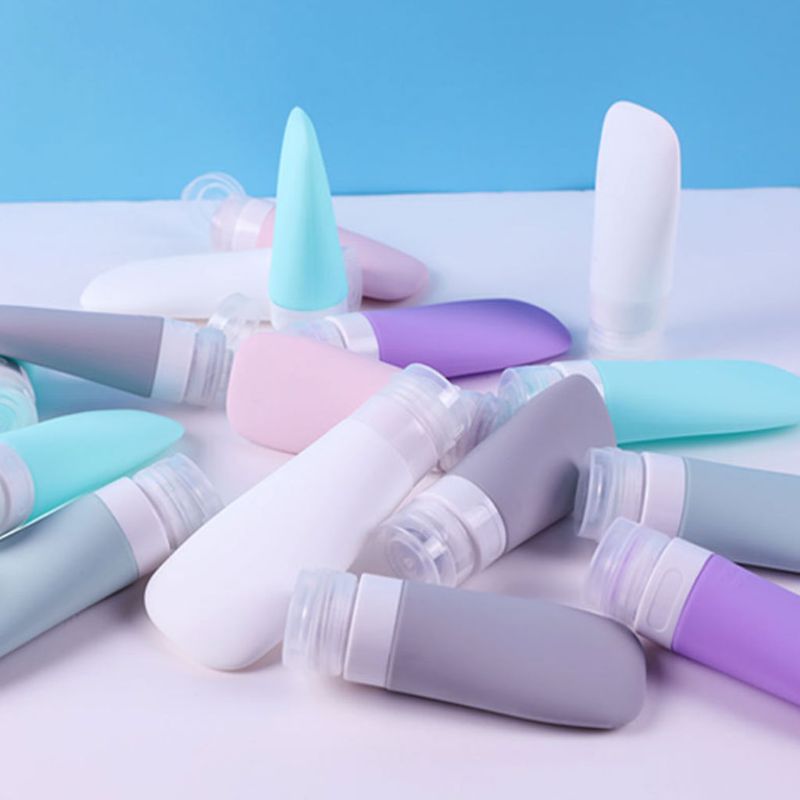 Botellas Vacías de silicona para viaje, botes portátiles a prueba de fugas, tubos rellenables exprimibles, champú, loción, Gel de ducha, 38/60/90ml, 4 unids/set por juego