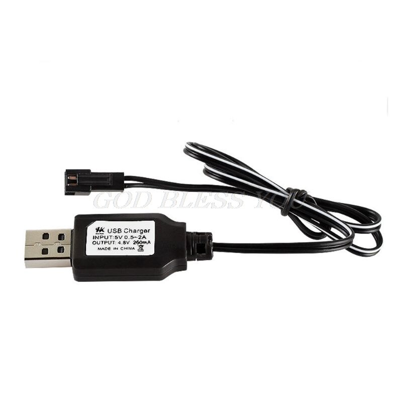 1 Pc Charging Cable Battery USB Charger Ni-Cd Ni-MH Batteries Pack SM-2P Plug Adapter 4.8V 250mA Output Toys Car