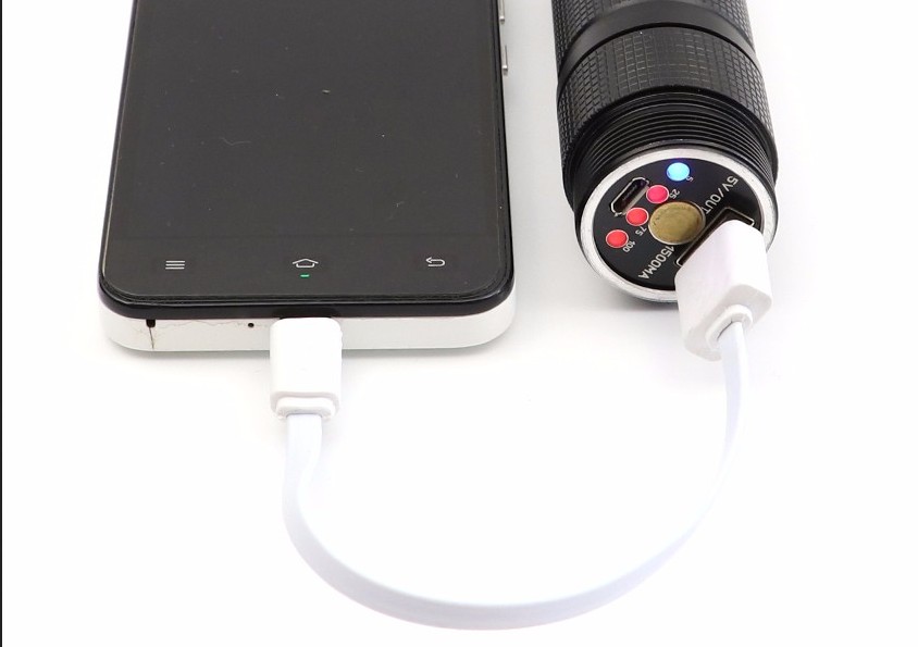 Mobile power bank charging part cell phones USB Charge port for JKK26 Flashlight