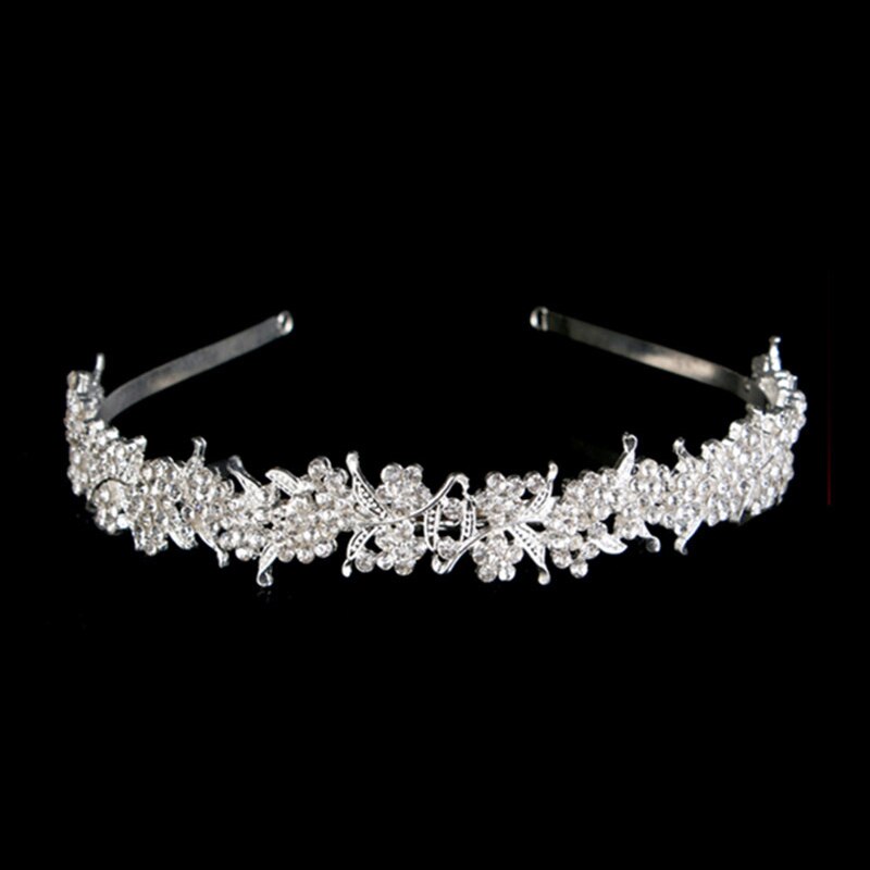 Kristall Hochzeit Tiara Stirnband Perlen Blume Prom Braut Haar Band Gold Blatt Perle Braut Kopfschmuck Für Frauen Haar Schmuck: 1