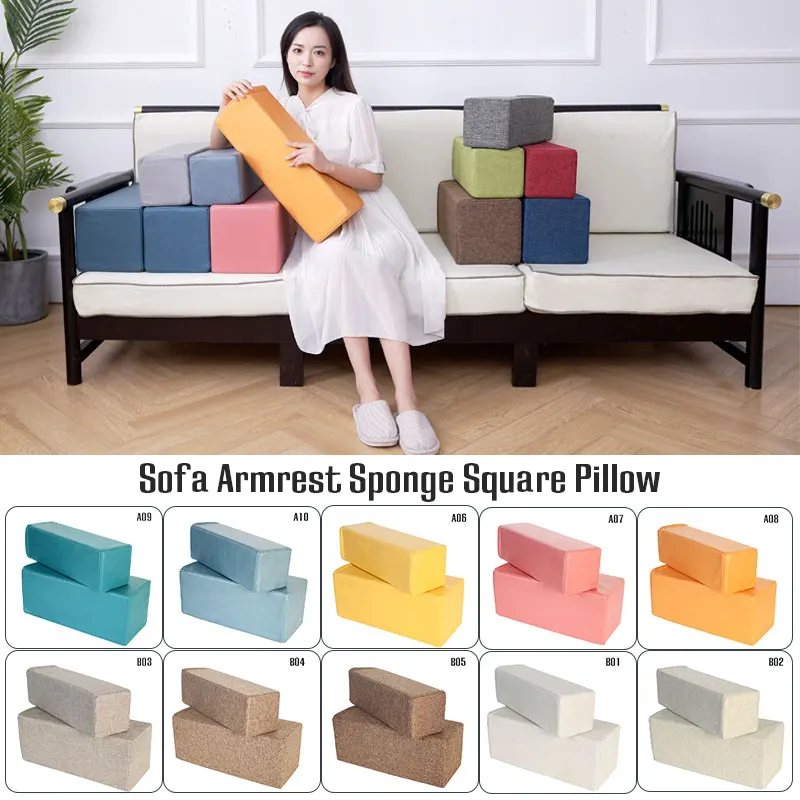 Cuscino per bracciolo per divano da 50 cm Cuscino per le mani Tecnologia Panno Tessuto di lino Cuscini stereoscopici cubidi lunghi Cuscino per bracciolo decorativo per divano