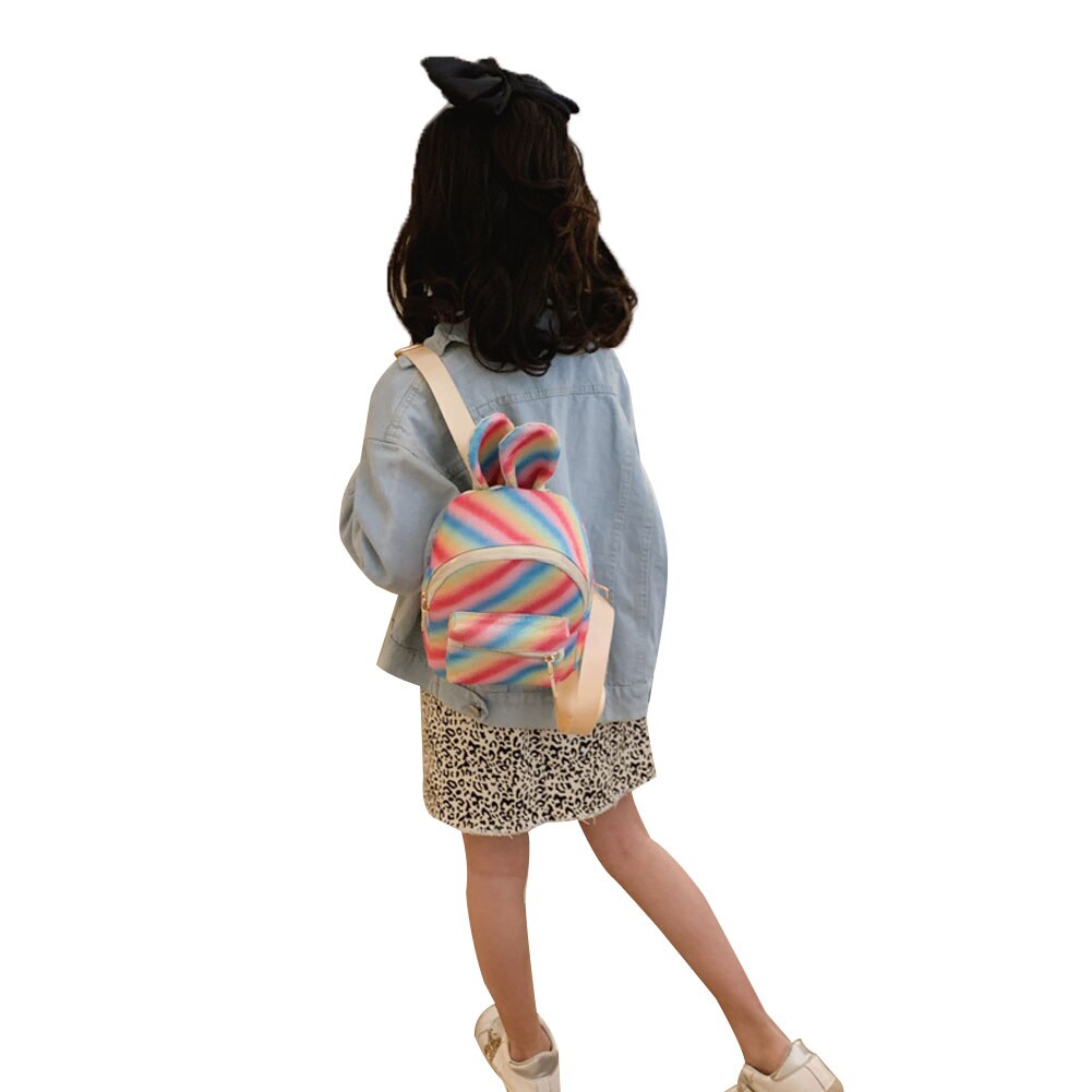Kids Meisjes Leuke Kleurrijke Konijn Oor Rugzak Mode Kleine Rugzak Voor Kinderen Schooltas