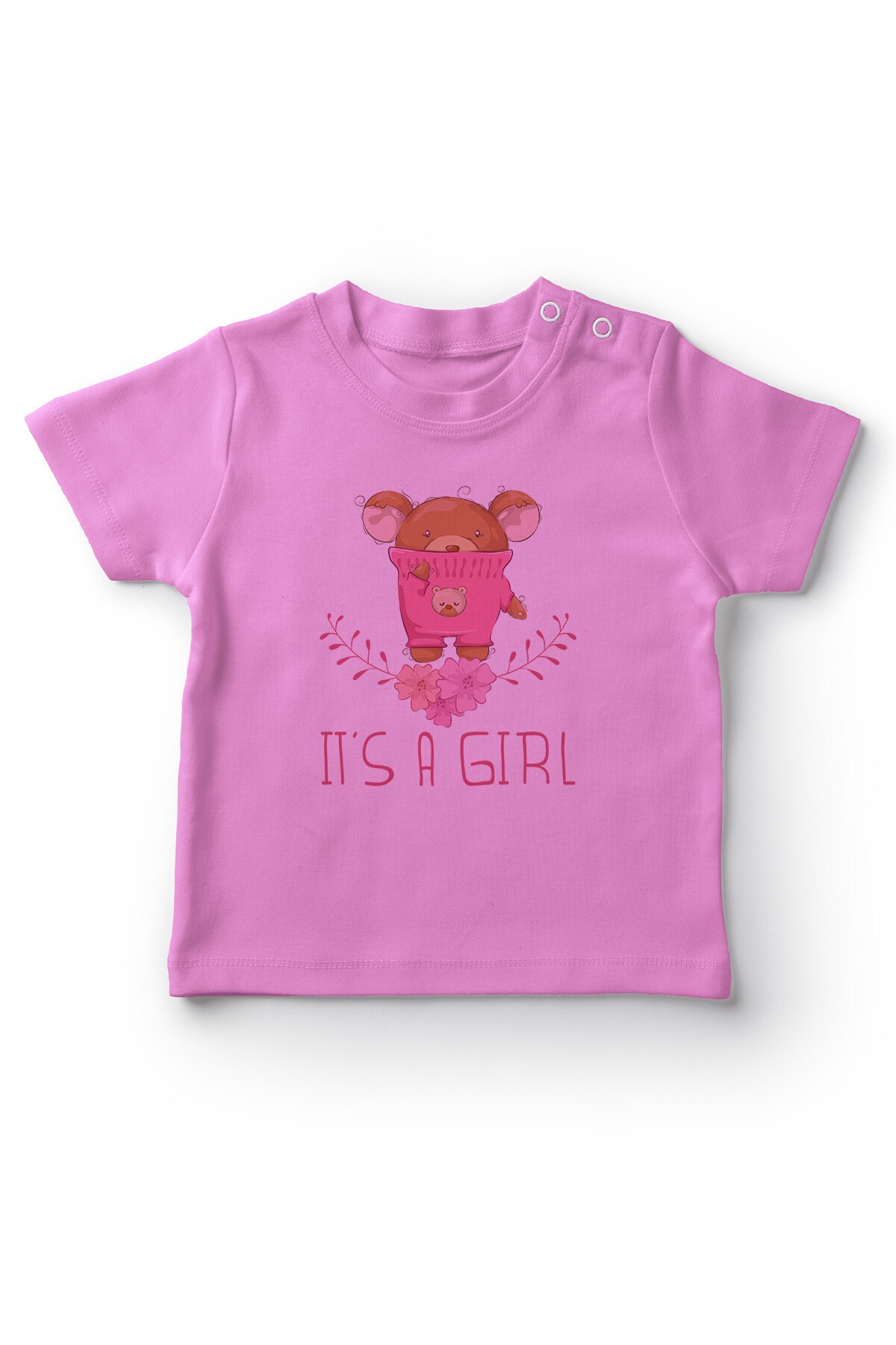 Angemiel Baby Little Cute Bear Baby Meisje T-shirt Roze