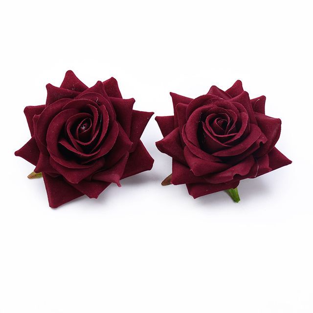 30/100PCS Kunstbloemen voor Kerst Woondecoratie Bruiloft Bruids Accessoires DIY Krans Een Cap Zijden rozen: S / GRIJS