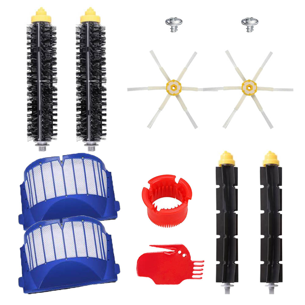 Kit de reemplazo de cepillos/filtros Hepa para iRobot Roomba serie 600, 610, 620, 630, 650, 660, piezas de limpiador al vacío, accesorios: SMT114
