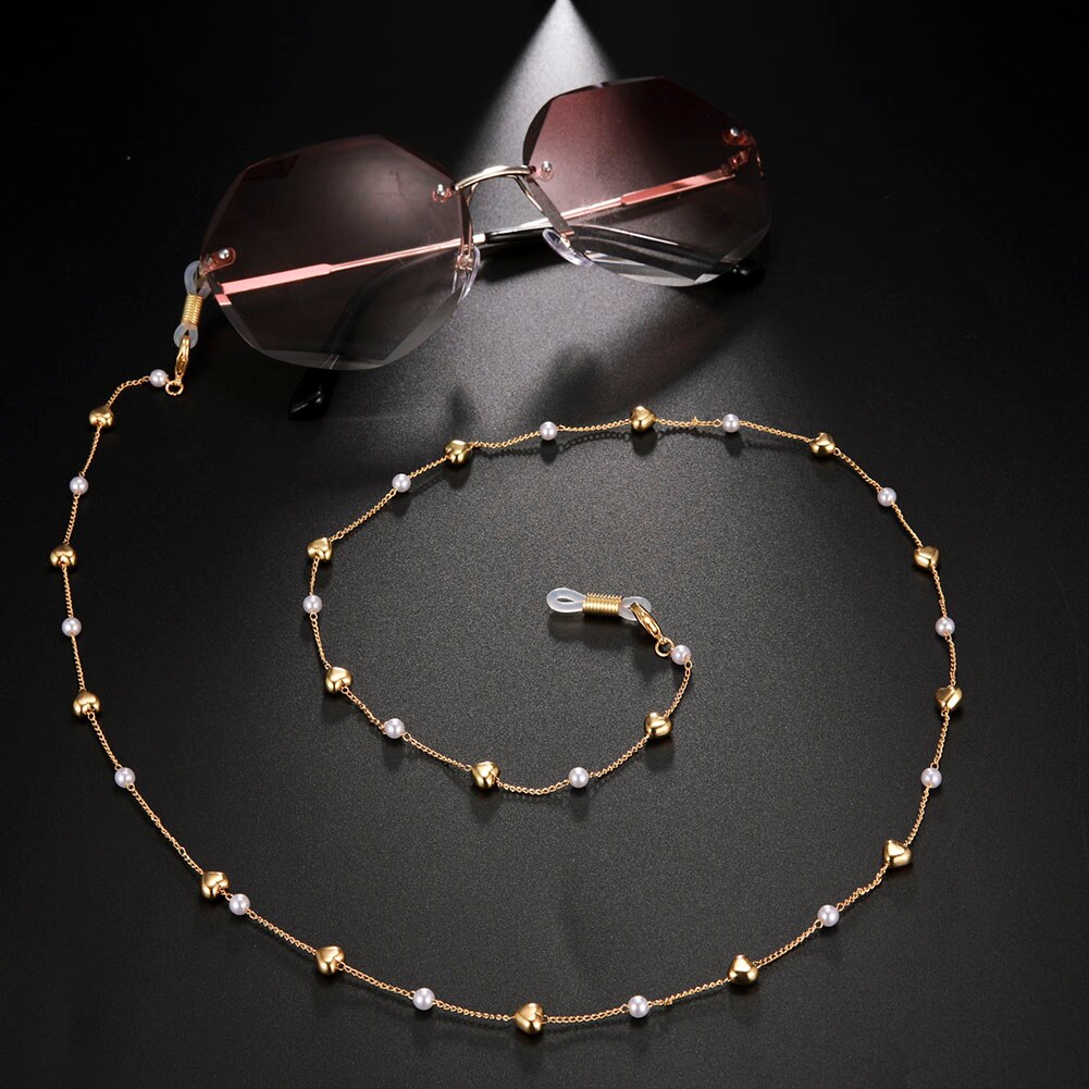 Skyrim Chic Pearl Beaded Glasses Chain Women Sunglasses Chains Lanyards Neck Strap Rope Reading Eyeglasses Cord: F-Gold