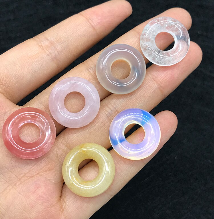 20mm 2 sztuk/paczka moda pokój klamra duże koraliki z dziurką Bagel z kamienia naturalnego 17 kolorów koraliki do wyrobu kolczyków