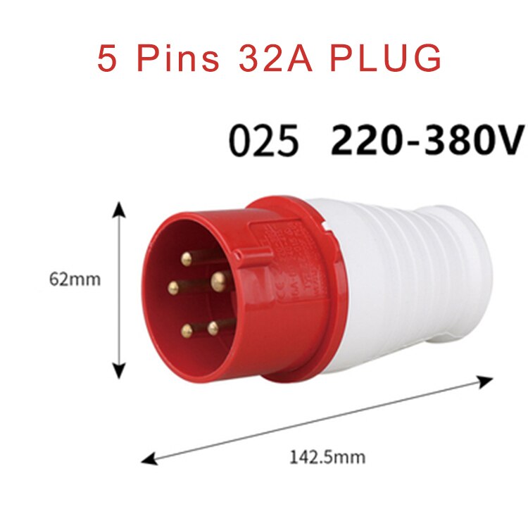 5 Pins Waterproof Industrial Plug Socket Concealed Connector 5-Core 16A/32A Aviation Explosion-proof Male And Female: 32A industrial plug