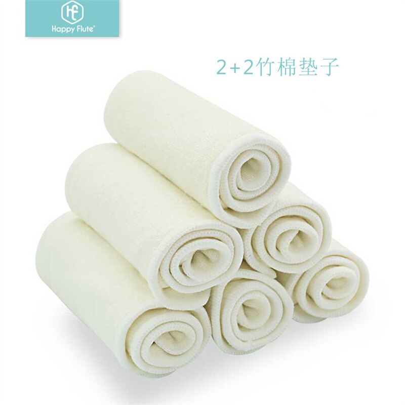 Baby 2+2 Bamboo Cotton Pad Soft Breathable Absorbent Diapers Washable Infant Toddler Baby Sleeping Leak-proof Diaper Pads