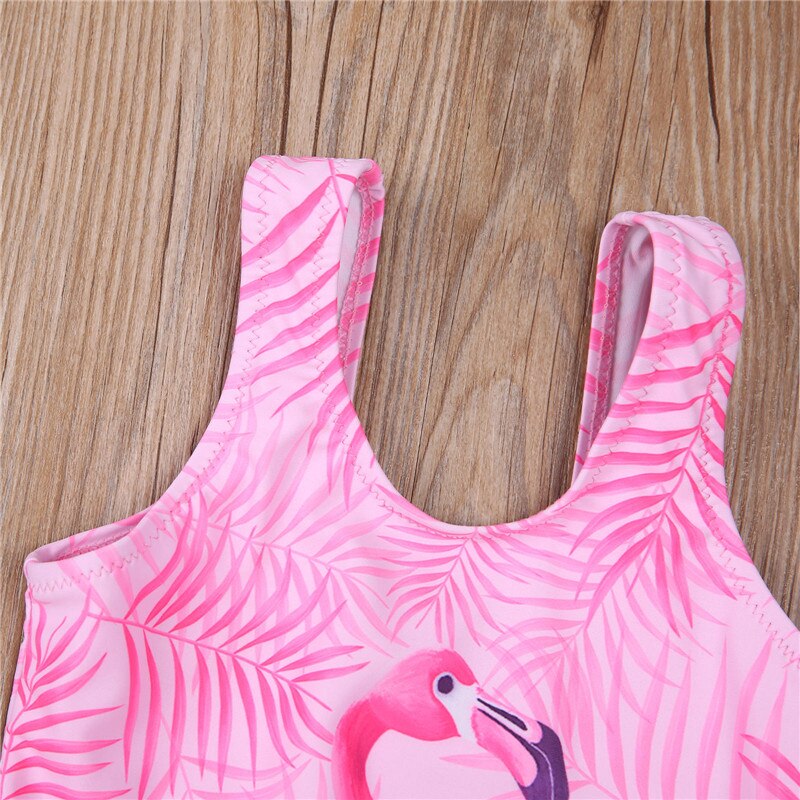 Kids Swimsuit 3~12Y Girls One-piece Swimsuit Children Girls Cute Children Baby Girl Pink Printed One-Pieces Swimwear