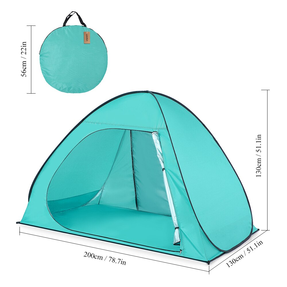 Lixada automatische pop-up strandtent, kampeerdouche, toilettent, zonnescherm, cabana voor 2-3 personen, upf 50+  uv-bescherming, strandschaduw: Default Title
