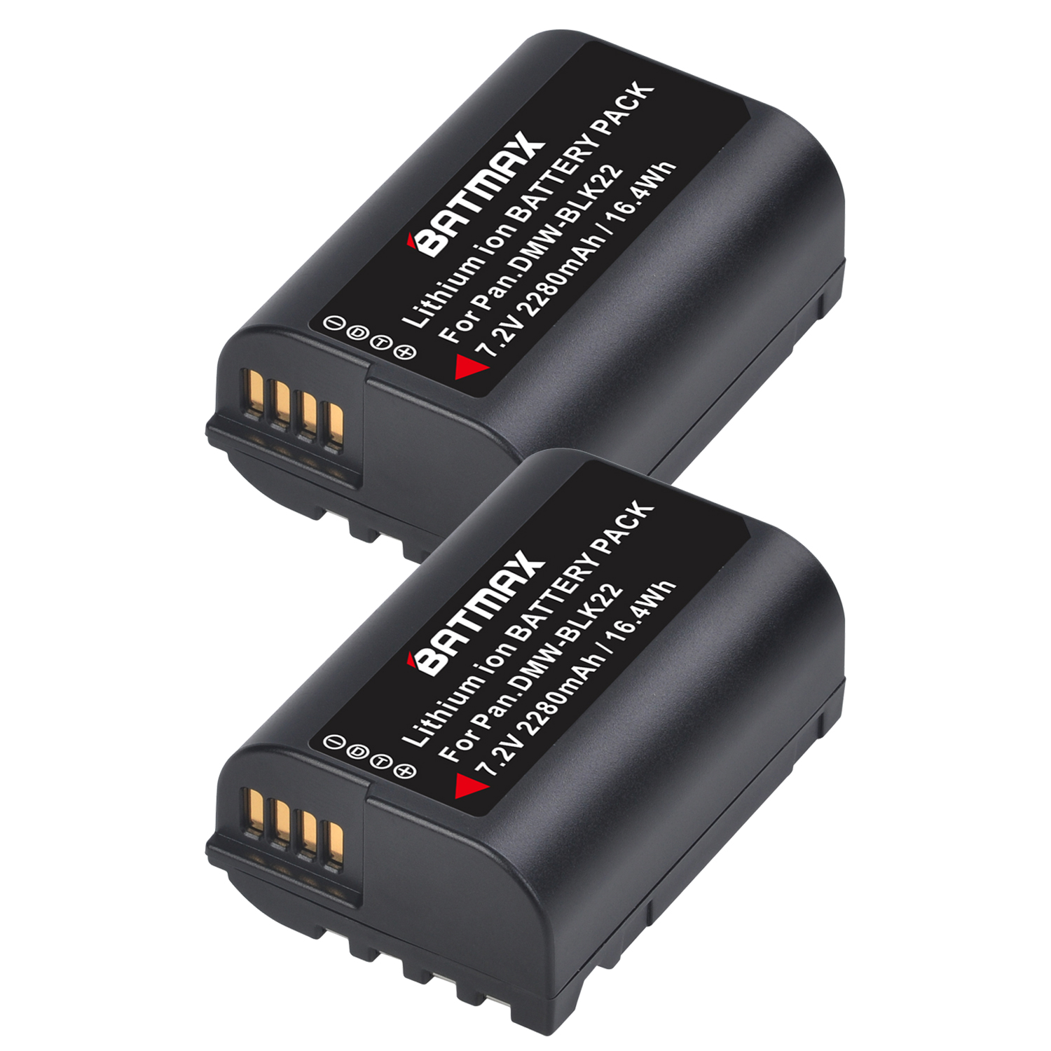 Batmax-batería recargable para cámara Panasonic LUMIX DMW-BLK22 GH5, 7,2 V, 2280mAh, DC-S5, BLK22: 2 battery