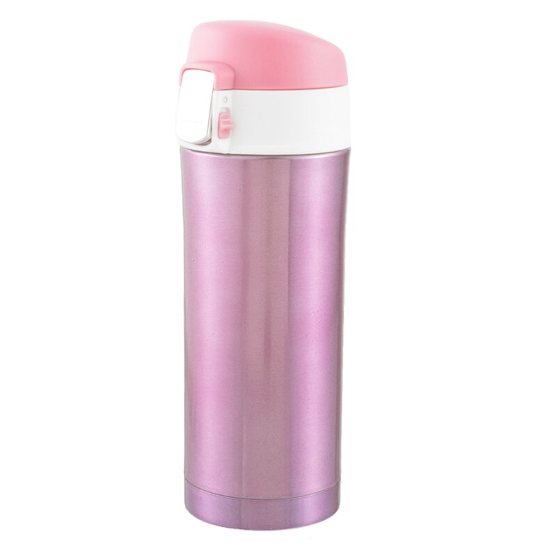 350/500ml termo portátil de acero inoxidable de doble pared botella térmica Taza de Viaje taza de vacío Escuela Hogar té taza para beber café: 350ml pink