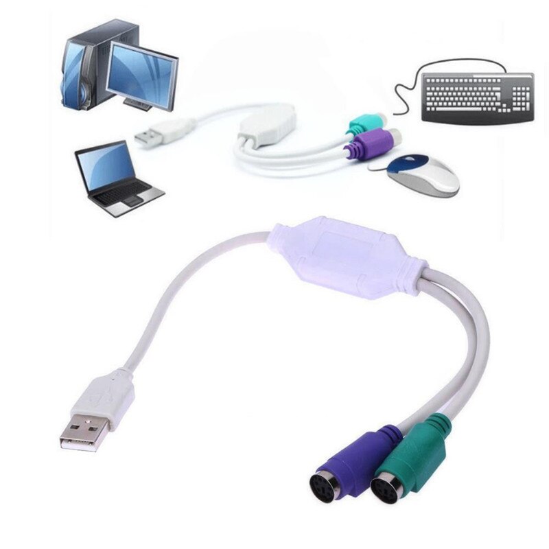 Usb Naar PS2 USB-To-PS2 Toetsenbord En Muis Adapter Aansluiting Y-kabel Cord