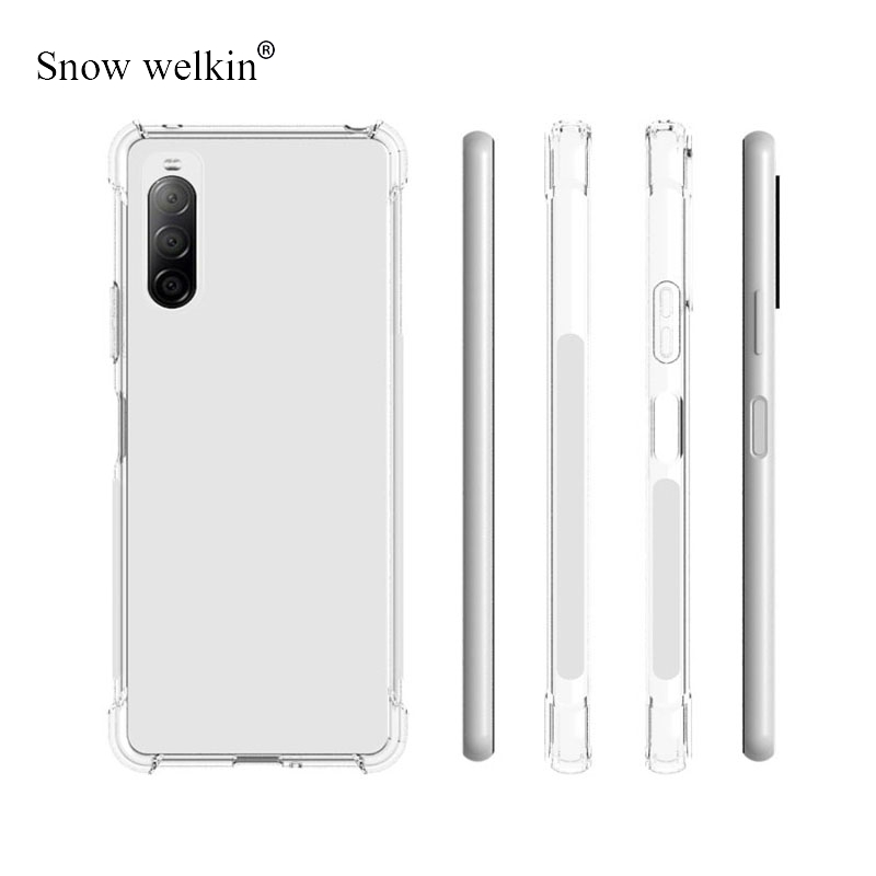 Para Xperia 1 5 10 V IV Airbags Buffer funda de protección completa para Sony Xperia 1 5 10 II III IV V VI funda trasera transparente de TPU suave