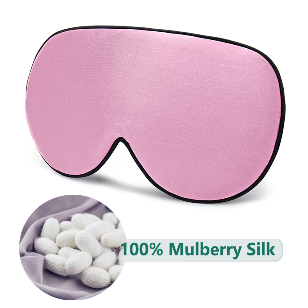 Mascarilla para dormir de seda de morera 100% Natural, parches suaves para los ojos, venda suave, mascarilla suave para los ojos, parche para cubrir los ojos, vendaje cómodo: Marfíl