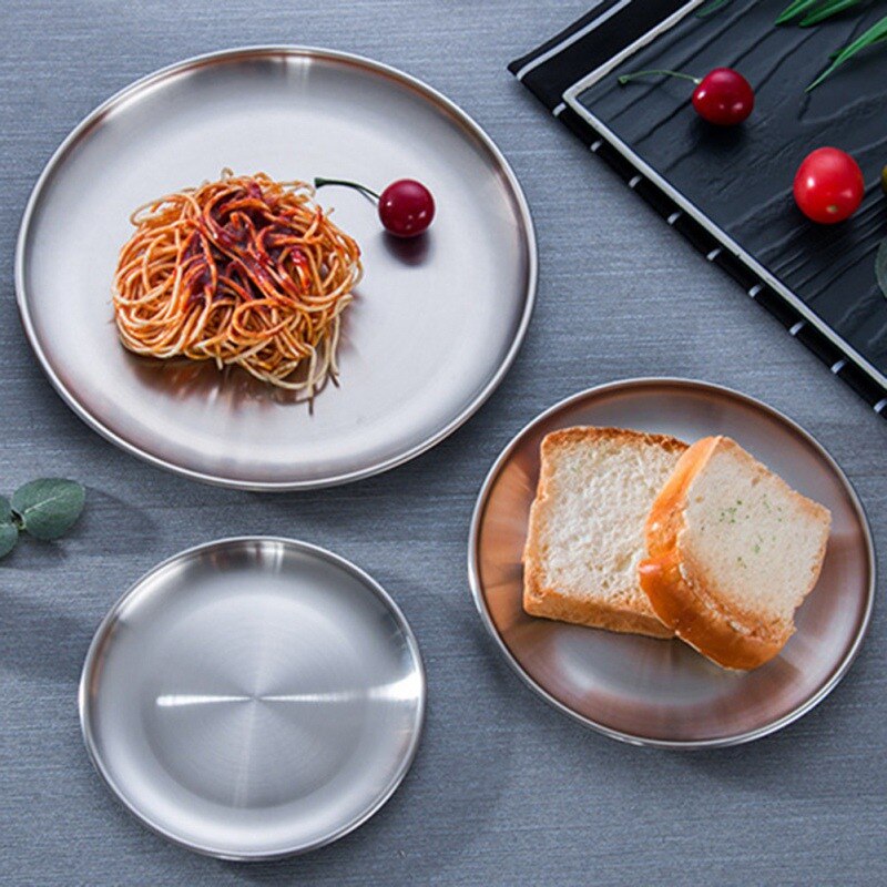 Europese Diner Platen Goud Eettafel Plaat Opbergvak Ronde Serveren Gerechten Plaat Cake Lade Westerse Steak Lade Keuken Platen