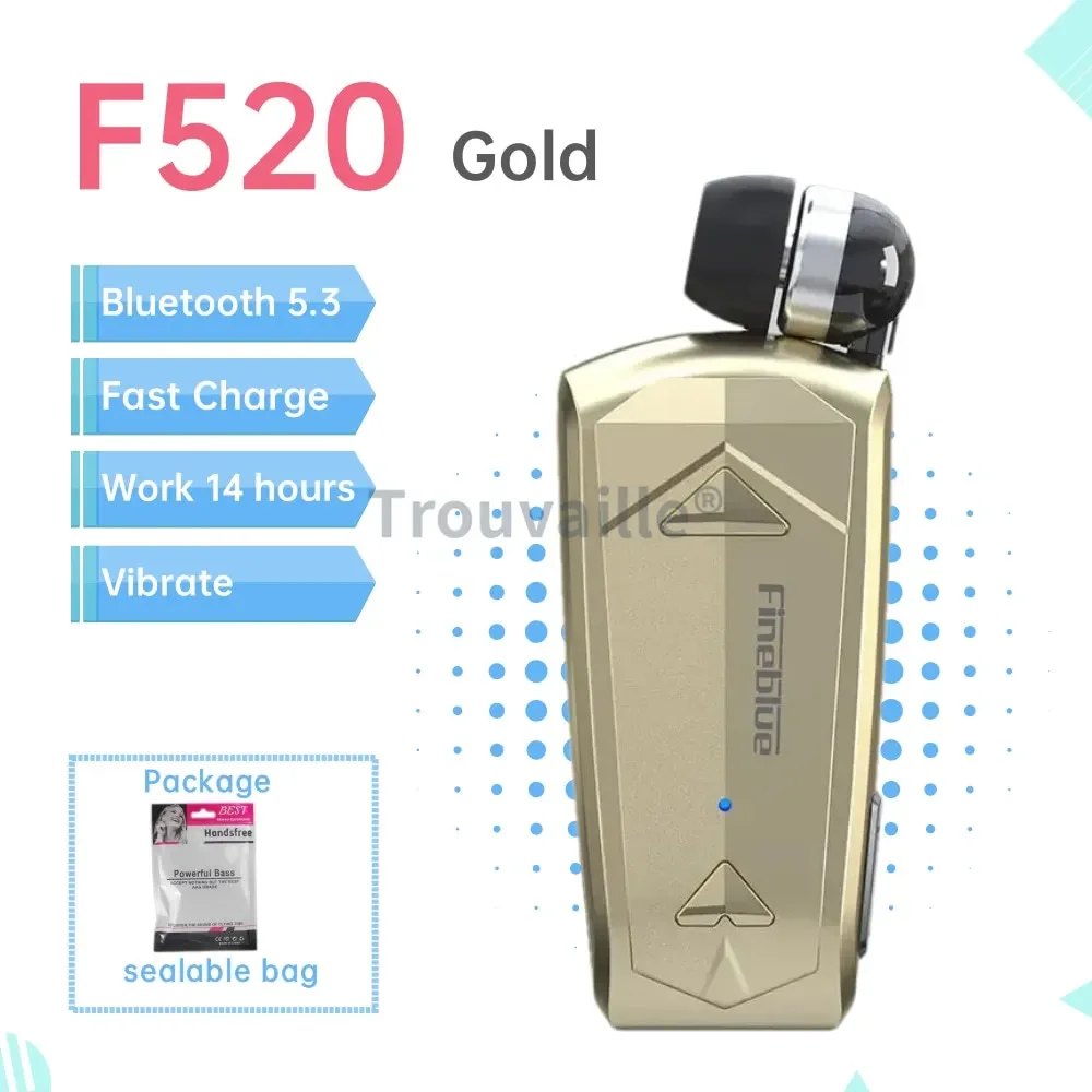 Fineblue F920 Wireless Bluetooth Headset Heaphones in Lotus Earphone with Clip Handsfree Retractable Earphones F520 F580 K55 K65: green