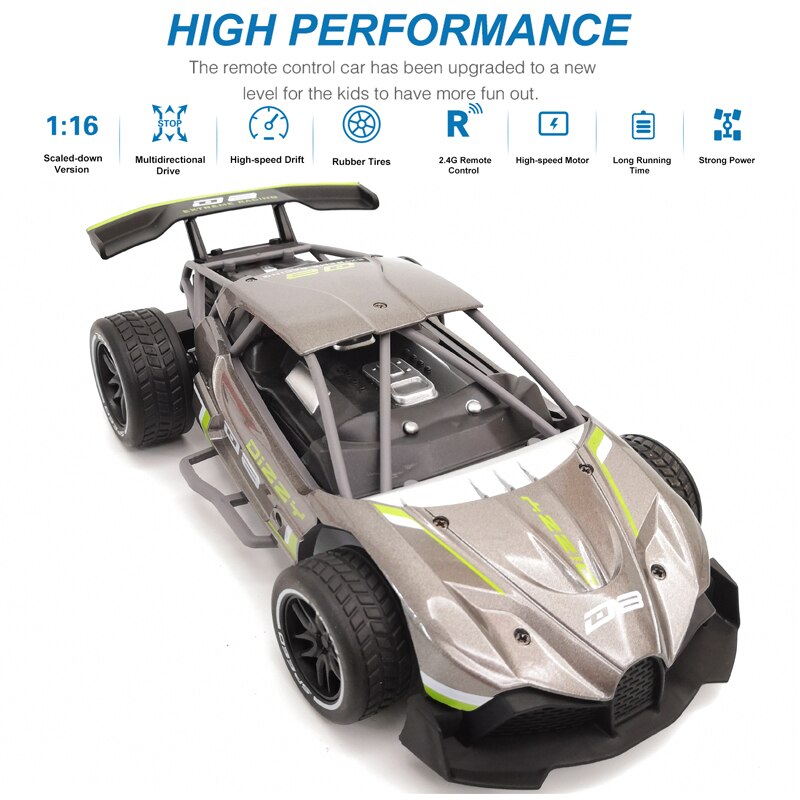 Aolly Rc Auto Metalen Afstandsbediening Drift Racing Voertuig Off Road Auto Hoge Snelheid Auto Speelgoed Voor Kids Max 15 km/h