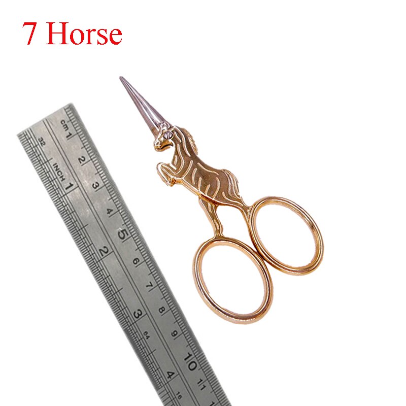 Tijera de sastre Vintage con bonito de conejo y Dragón de punto de cruz, artesanía antigua, costura fina DIY, corte de tela para hogar: Horse