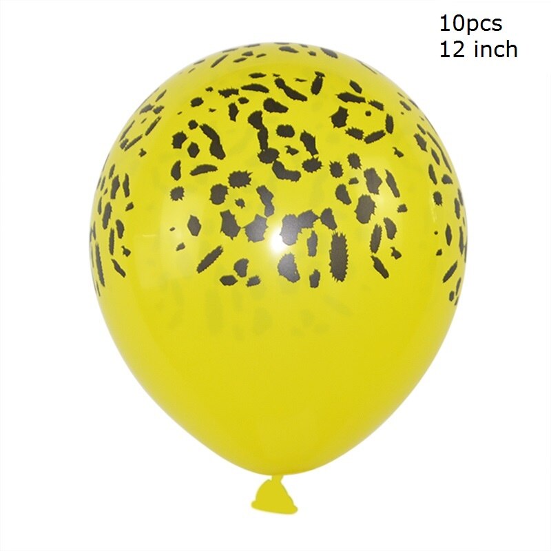 1 sæt jungle fødselsdagsbannere dyr guirlande fødselsdag papir vimpel palmeblad flag bunting baby shower safari dyr dekoration: Latex ballon a
