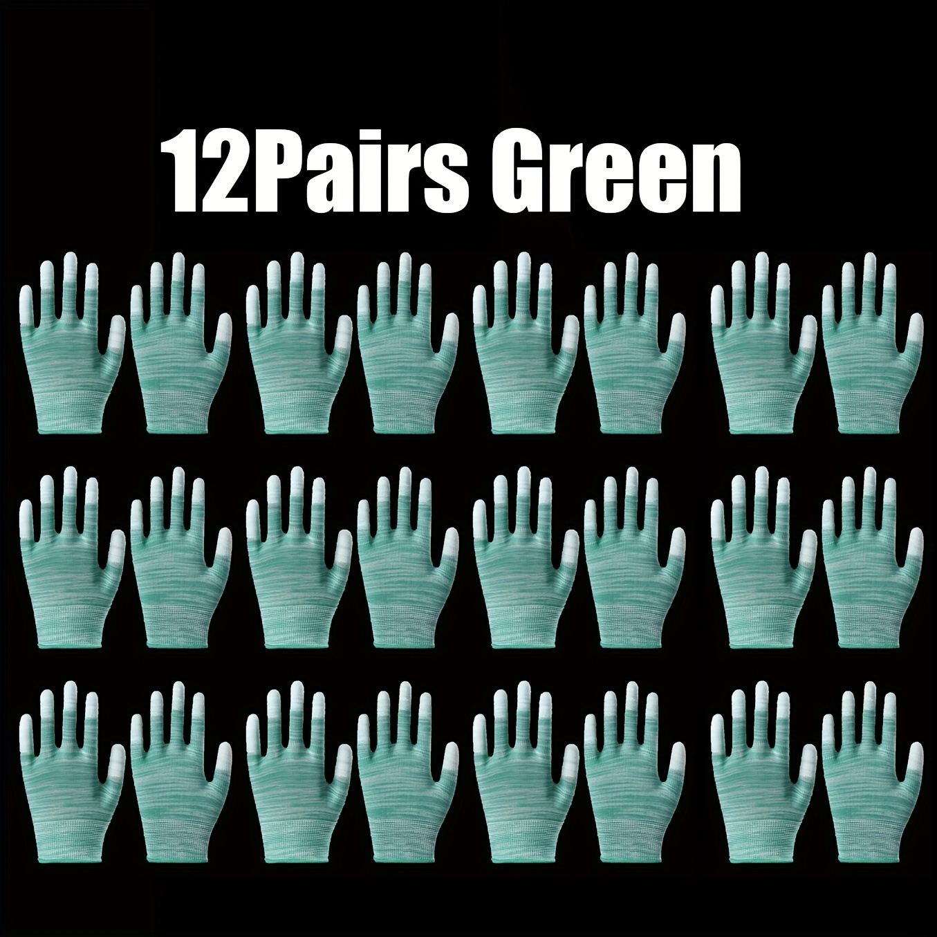 12 Paar bunte Gartenhandschuhe für Damen und Herren, beschichtete Fingerhandschuhe, PU-Nylon-Gartenhandschuhe, Outdoor-Schutzhandschuhe für die Arbeit: Rot