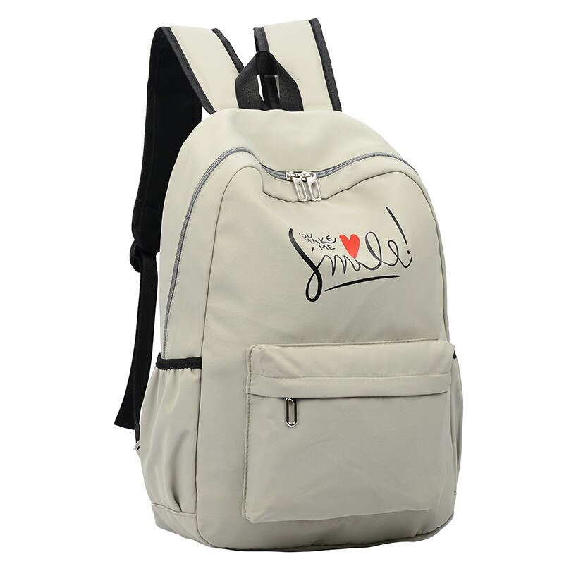 Preppy Style femmes sac d'école voyage sac à dos pour filles adolescents pochette d'ordinateur sac à dos fille cartable: beige