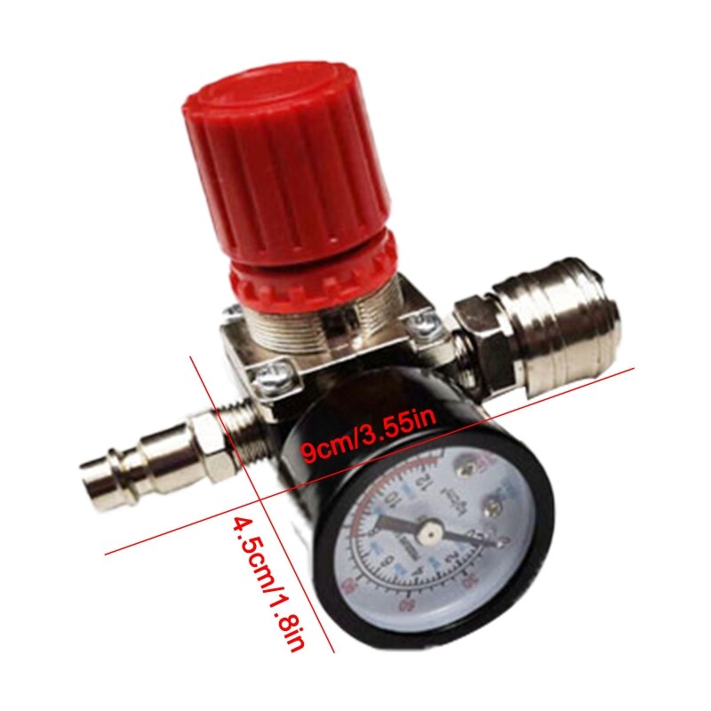 Air Compressor Pressure Valve Switch Control Regulator with Gauges 3 Holes Pressure Reducer for Fast Pressure Reduction