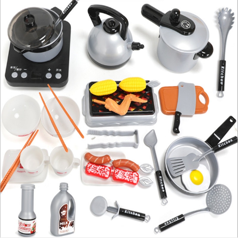 Giocattolo impostato da cucina pianoforte cottura a Induzione Simulato cucina per Bambini casa del gioco del giocattolo bollitore bambini pentole fingere gioca giocattoli del regalo Della Ragazza