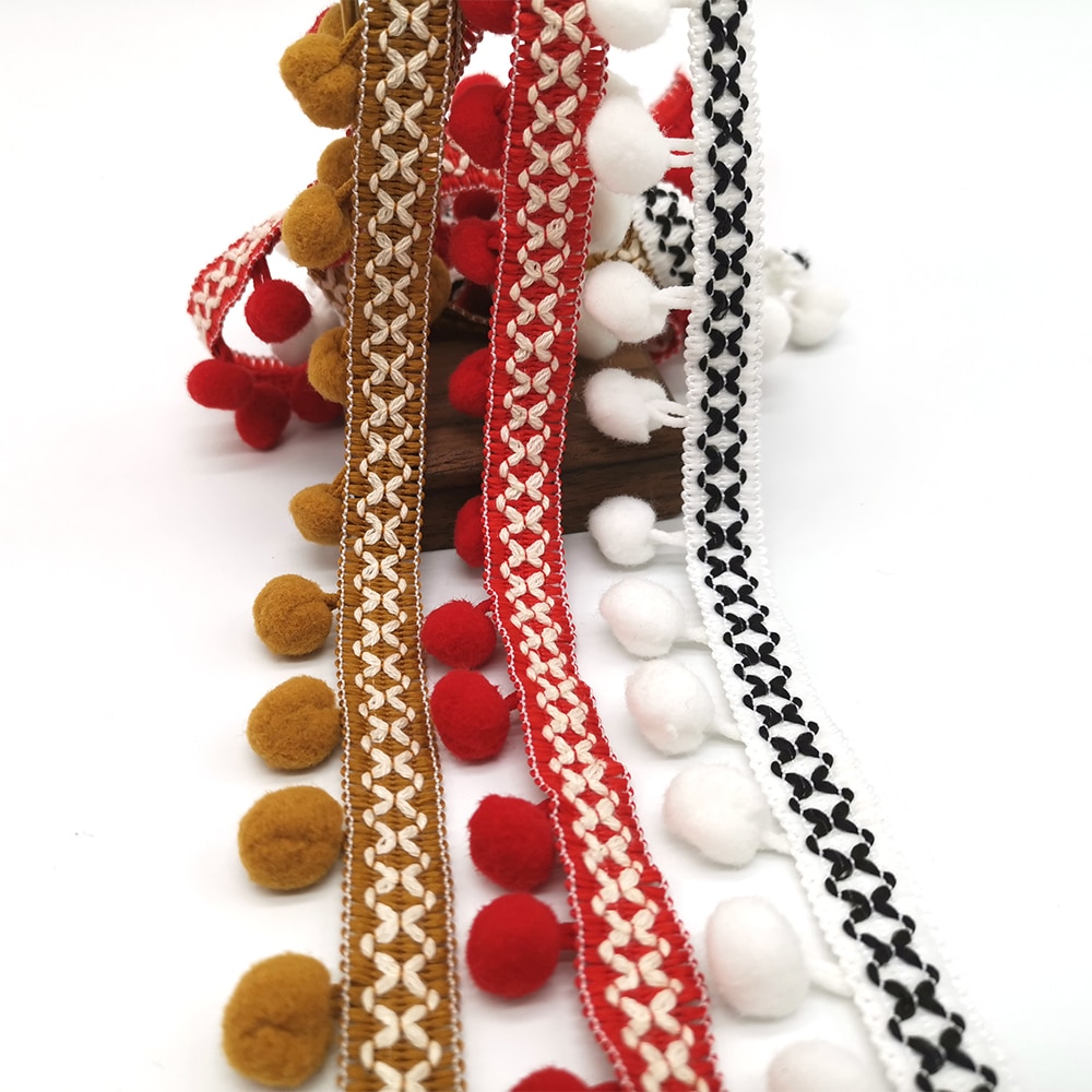 10 Meter Pom Pom trimmen Spitze Stoff NäHenne Zubehör Pompons quaste Trimmen Ball Fransen Band NäHenne Spitze Für DIY Material bekleidung