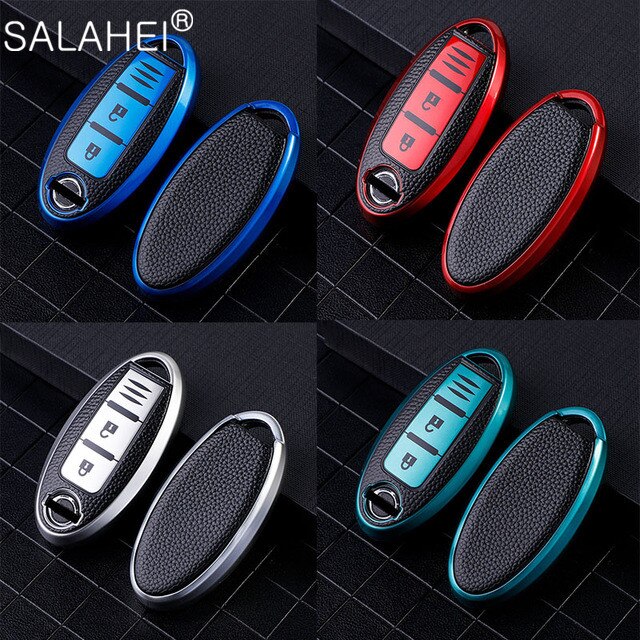Tpu auto afstandsbediening sleutel volledige cover case voor auto voor nissan qashqai juke  j10 j11 x- trail  t32 t31 kicks tiida pathfinder notitie case: A / Groente