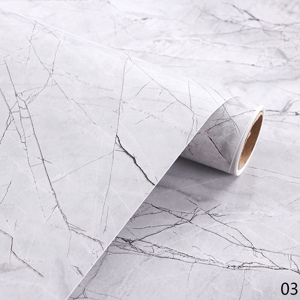 60*100cm PVC Marble Waterproof Contact Paper Self Adhesive Wallpaper Decor Film Kitchen Cabinet Countertop Furniture Sticker