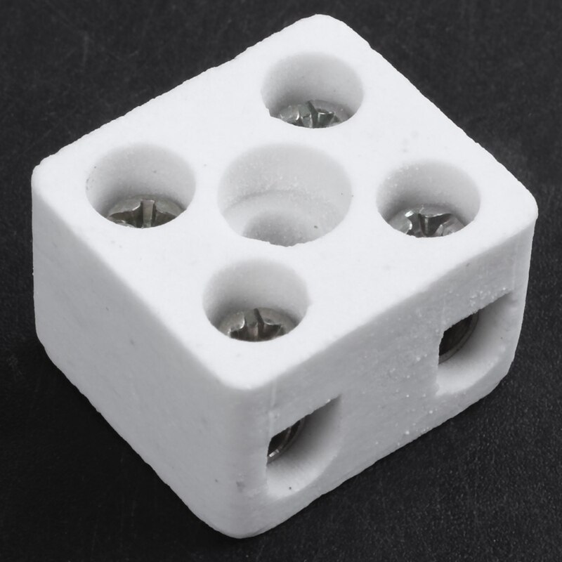 5 Pcs 2 Way 5 Hole 2W5H Ceramic Terminal Block Wire Connector 5A