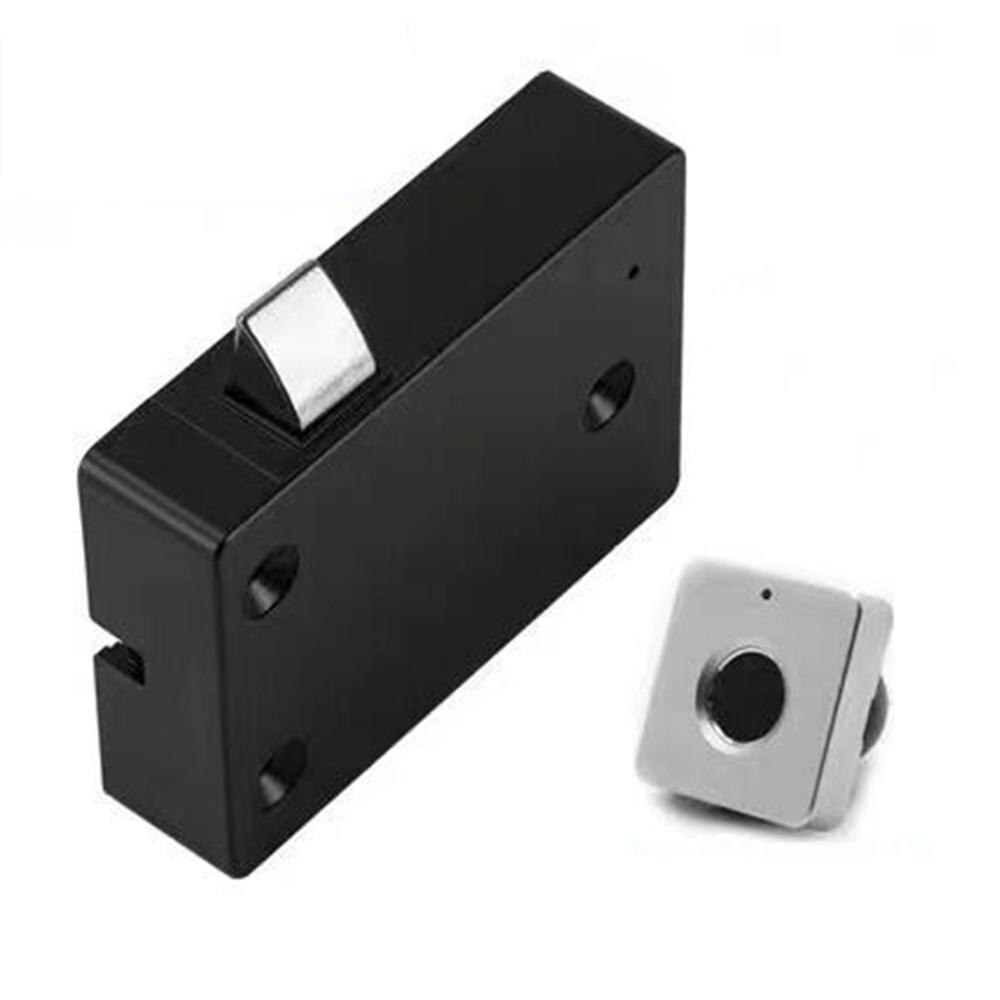 1Set Anti Theft Automatic Fingerprint Lock PC Aluminum USB Intelligent Electronic Lock for Drawer Cabinet Furniture: square shape SILVER