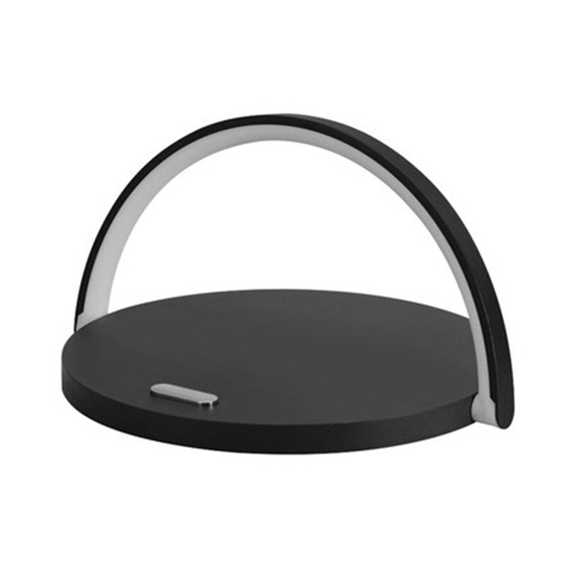 Qi Wireless Charger LED Table Lamp DC5V 10W USB Charging LED Desk Lamp Light Adjustment Table Bedside Lamp With Phone Holder: Black