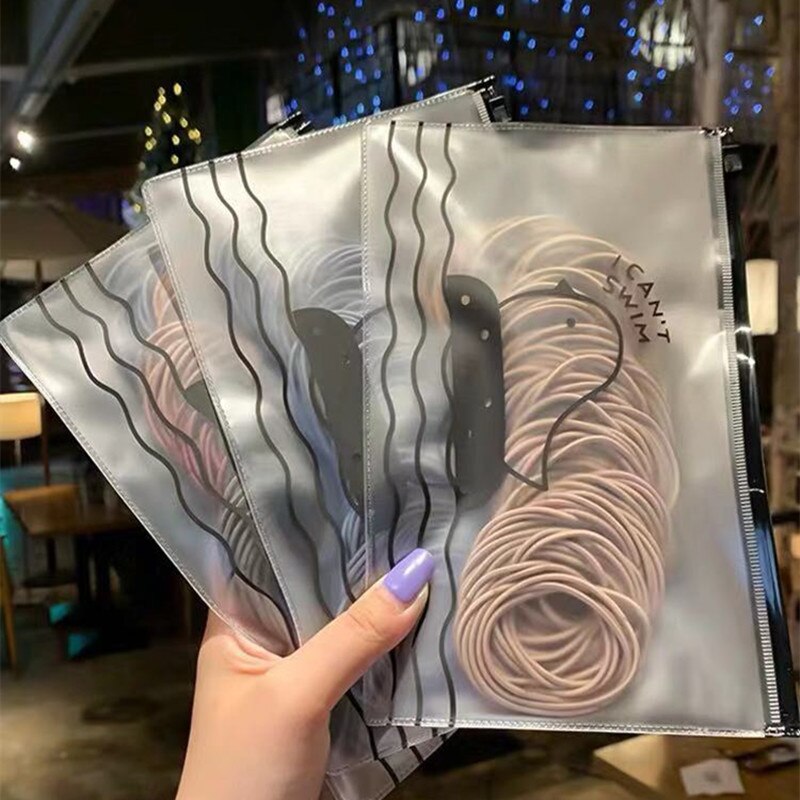 [100 PCS] Basic High Elastic Hair Rope Headdress Rubber Band Hair Rope Female Hair Simple Rubber Band