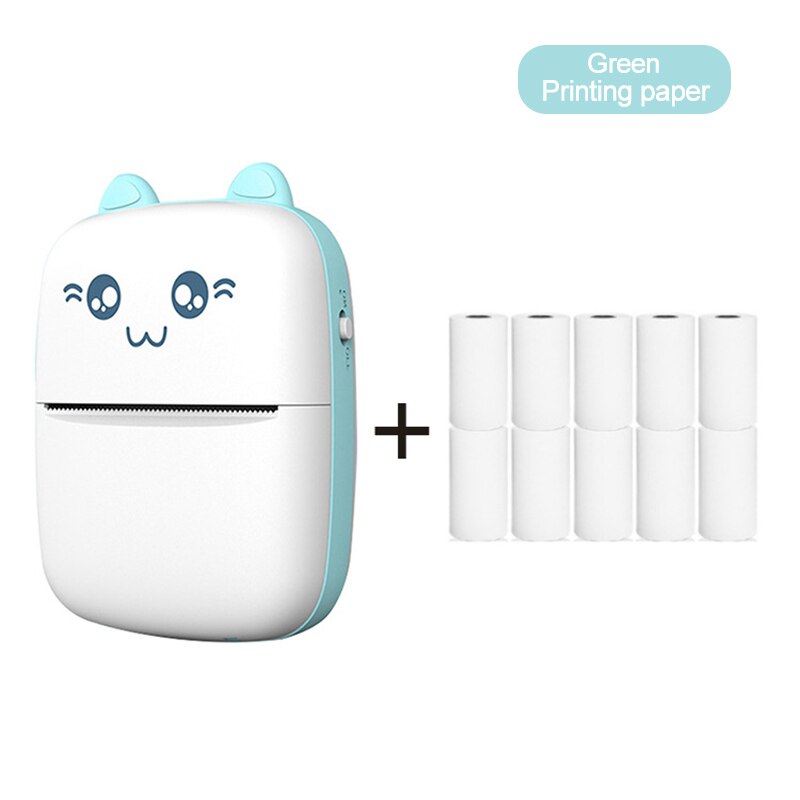 Mini Kat Printer Foto Pocket Thermische Printer Draadloze Bt Sluit Draagbare Printer 200Dpi Duidelijk 57Mm Afdrukken Android Ios: SLSDYZ10