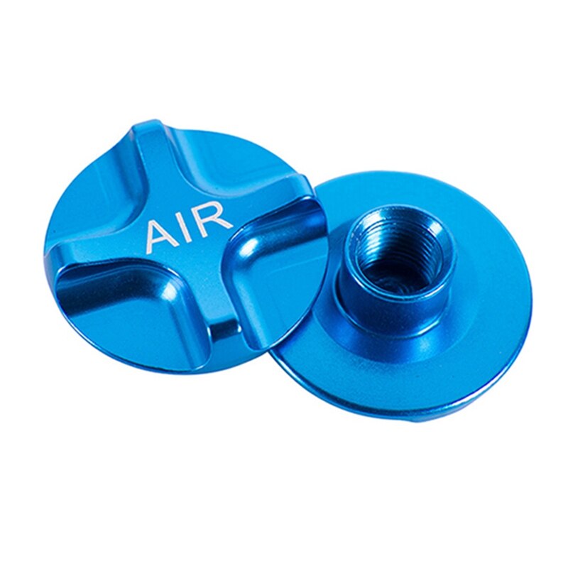 2 uds, tapas de válvula americana de Gas y aire para bicicleta, suspensión de bicicleta, partes de horquilla delantera para bicicleta de carretera MTB, azul y dorado