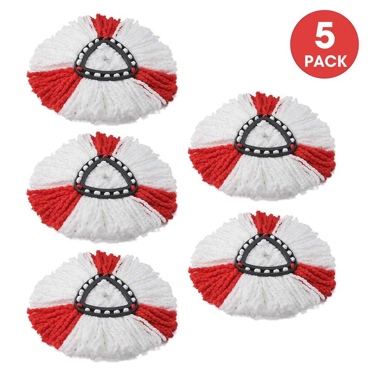Lot de 1/3/5 têtes de rechange pour balai à franges en microfibre, pour balai à franges vileda o-cedar: 5 pièces pour un essorage facile