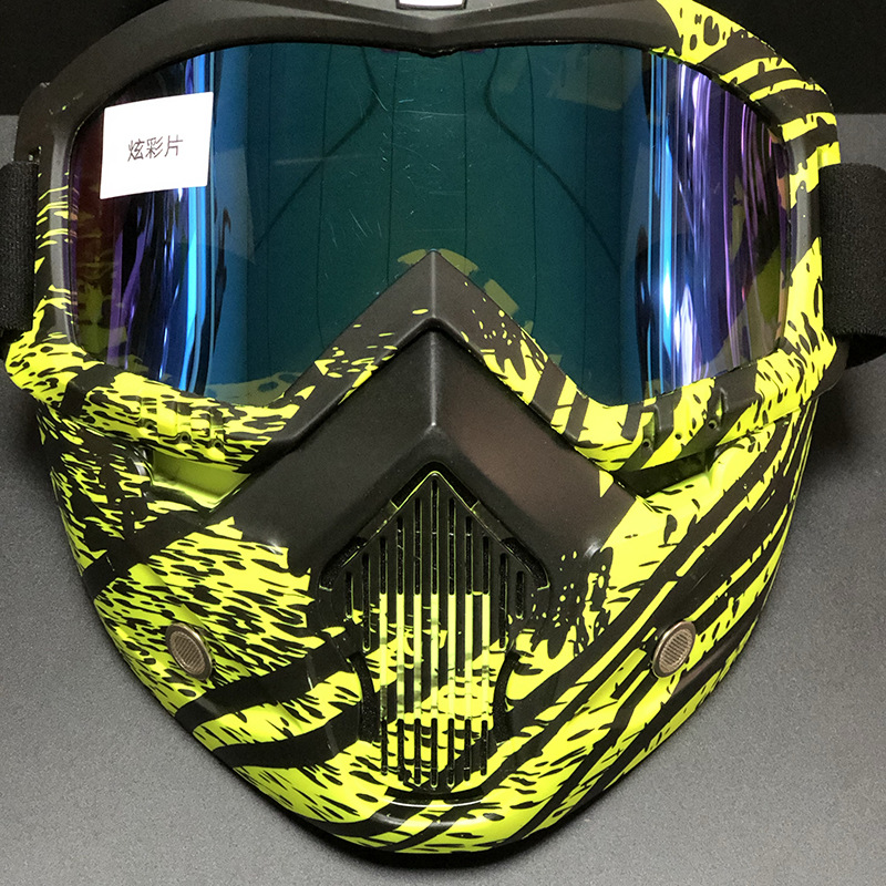 Fahrrad brille Maske Motocross Brille MTB ATV MX UV-Schutz wind dicht Anti-Fog-Schutz abnehmbar verstellbar Gafas Protectoras: Black