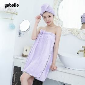 Yebeile nuovo telo da bagno, super assorbente ad asciugatura rapida asciugamano in microfibra, bello asciugamano, un bowknot gonna vasca da bagno: light purple